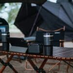 a table for camping outdoors